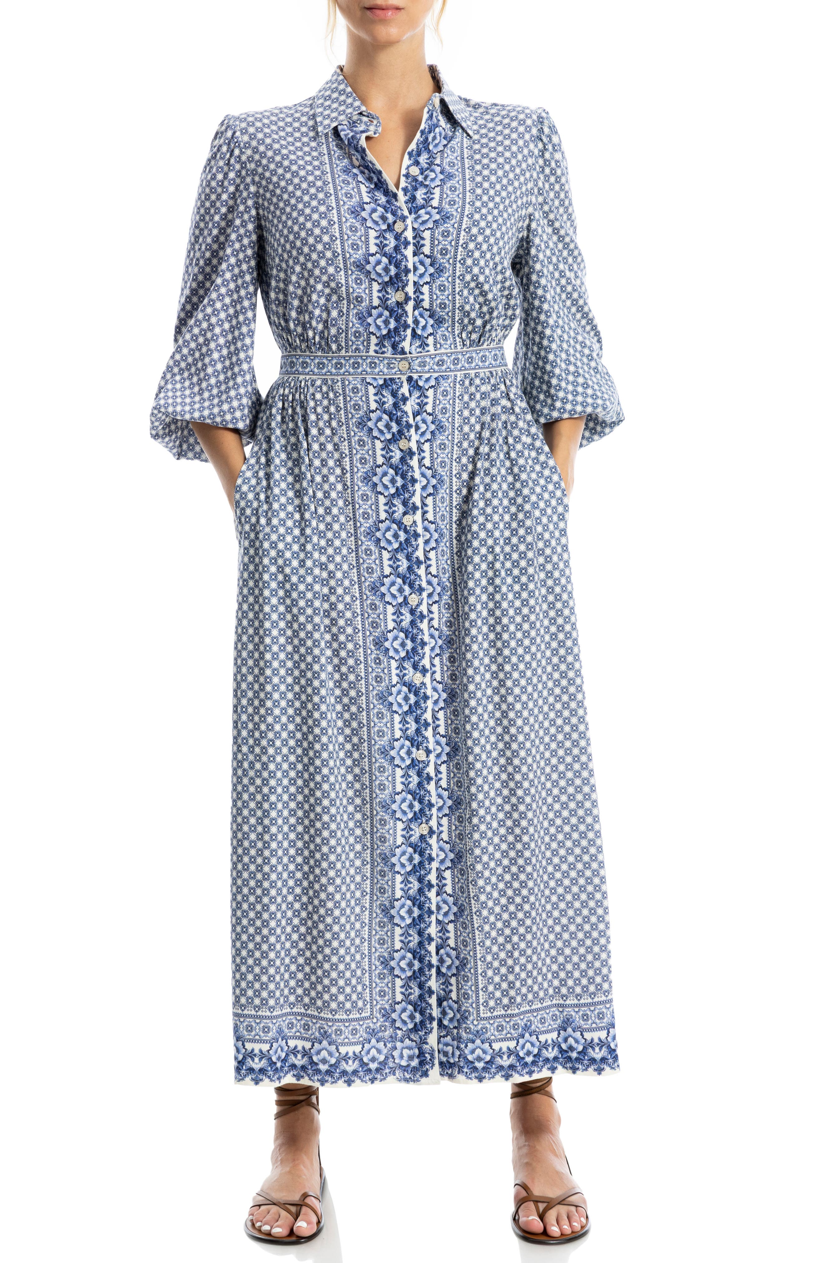 MAX STUDIO Embroidered Shirtdress