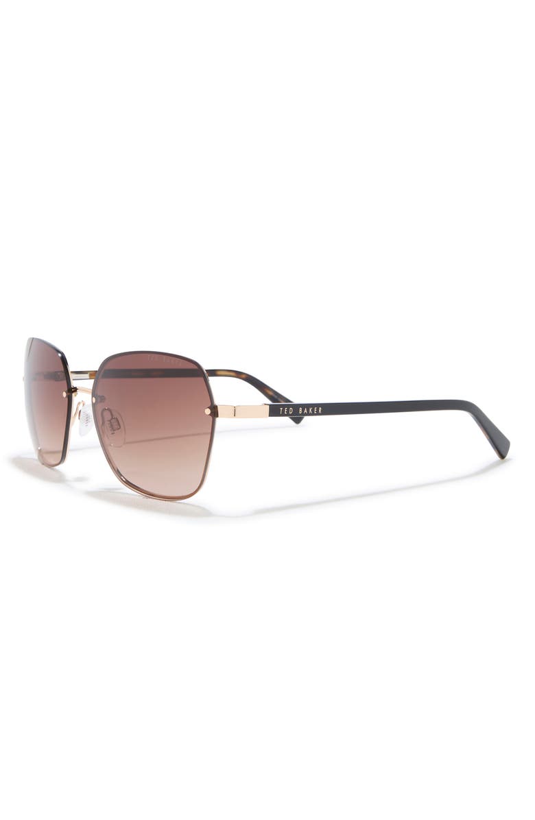 Ted Baker 59mm Gradient Square Sunglasses, Alternate, color, Gold