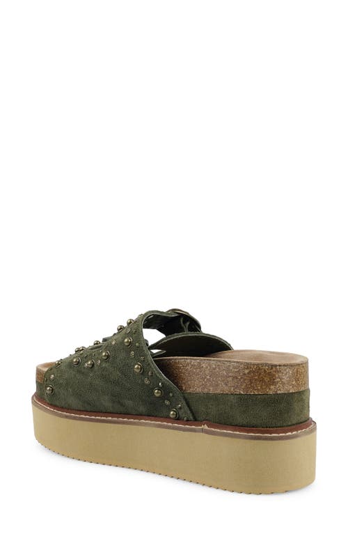 Zigi Studded Platform Sandal In Green