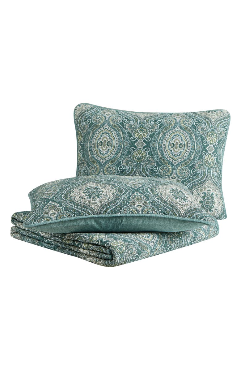 Tommy Bahama Turtle Cove Cotton Quilt & Sham Set, Main, color, Turquoise