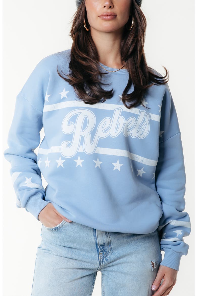 Rebels Stars Dropped Shoulder Sweat, Main, color, Halogen Blue