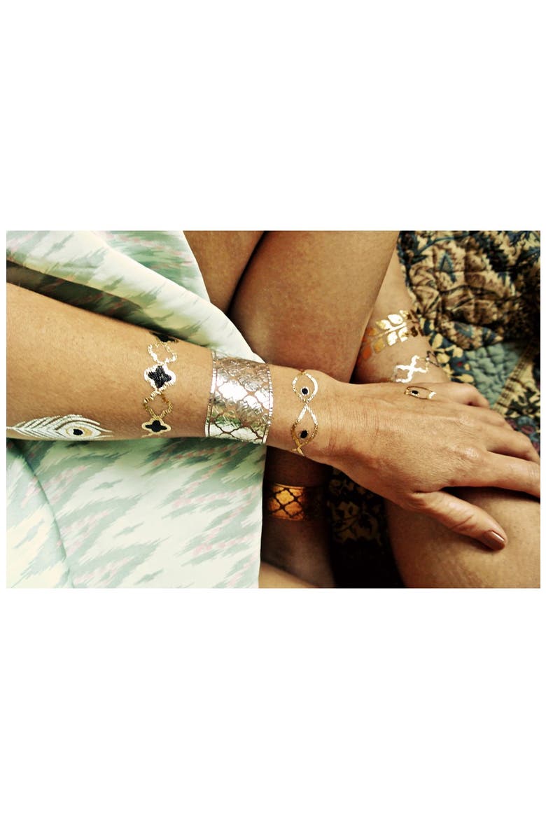 'Sofia' Temporary Tattoos, Alternate, color, METALLIC GOLD