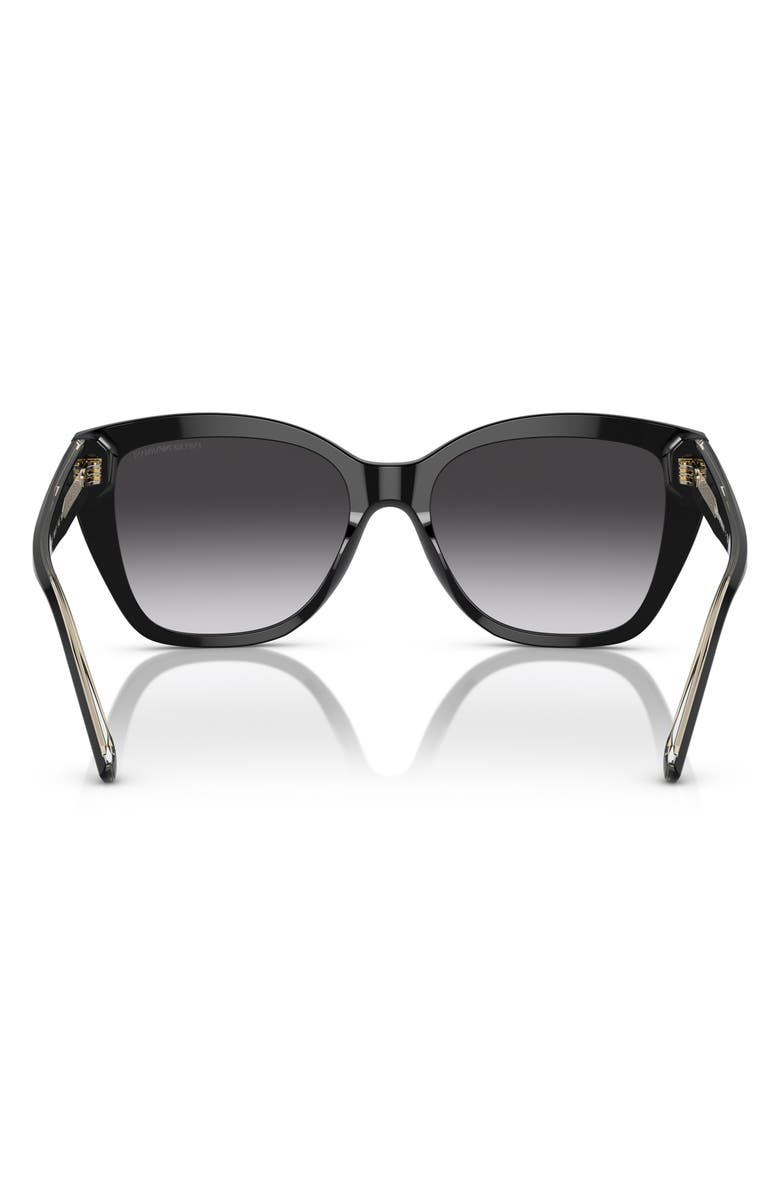 Emporio Armani 55mm Gradient Cat Eye Sunglasses, Alternate, color, Black / Gradient Grey