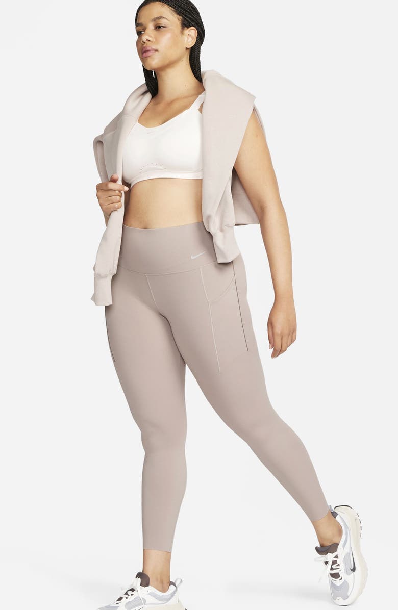 Nike Universa Medium Support High Waist 7/8 Leggings, Alternate, color, Diffused Taupe/ Black