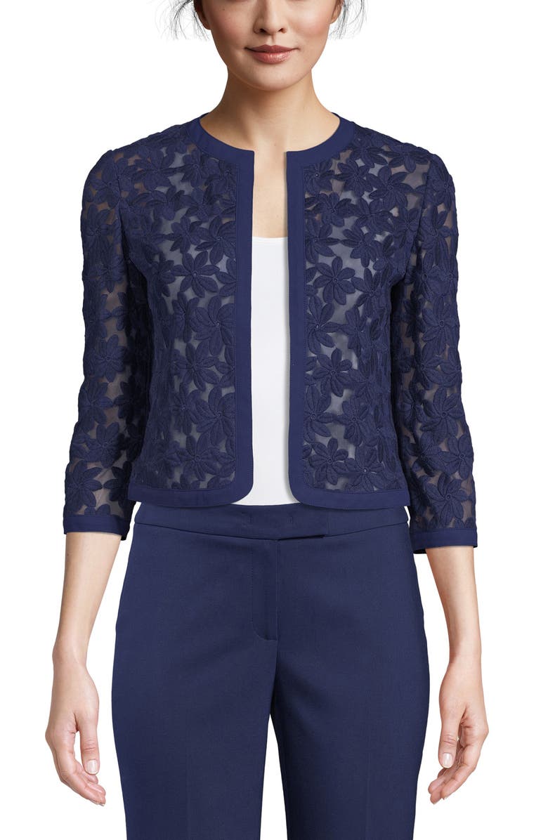 Anne Klein Lace Open Front Cardigan, Main, color, 