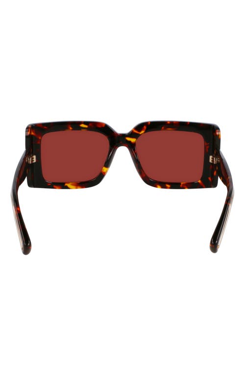 Ferragamo Prisma 55mm Modified Rectangular Sunglasses In Dark Tortoise