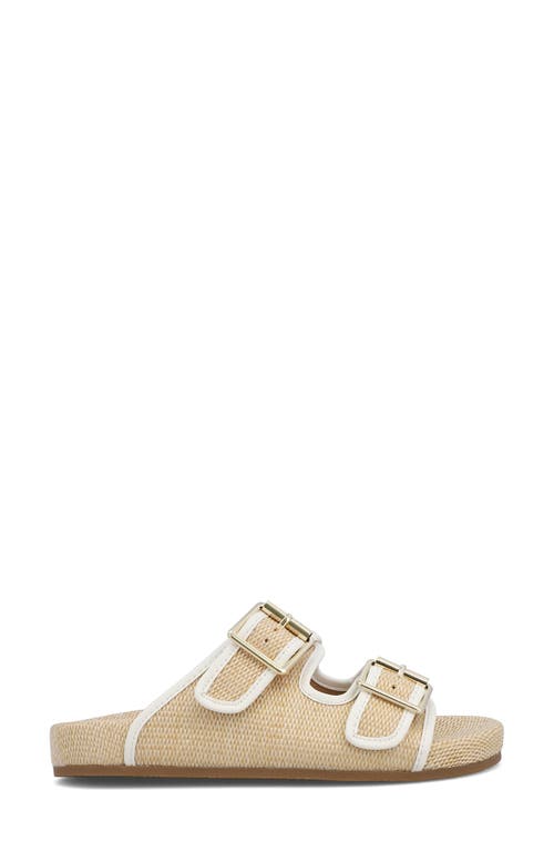 Mia Women's Gazell Double Buckle Slip-on Slide Sandals In Natural/white