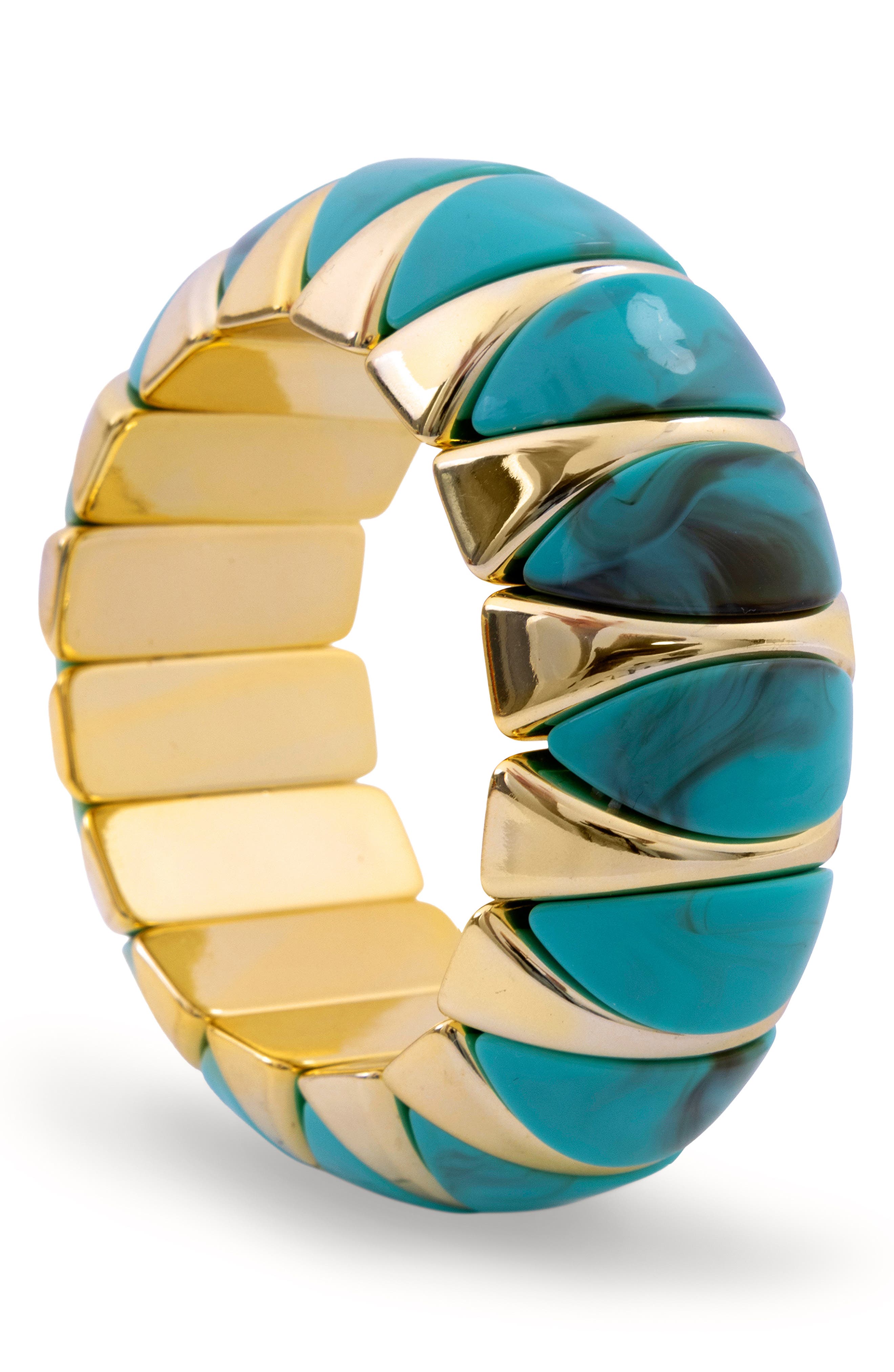 SAACHI Chunky Two-Tone Stretch Bangle in Turquoise at Nordstrom Rack