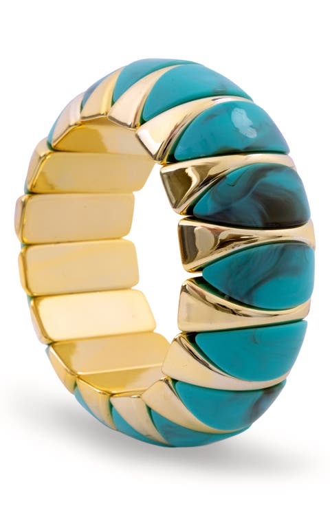 Chunky Two-Tone Stretch Bangle