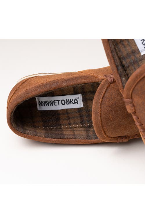 Minnetonka Tilden Moccasin Slipper In Brown