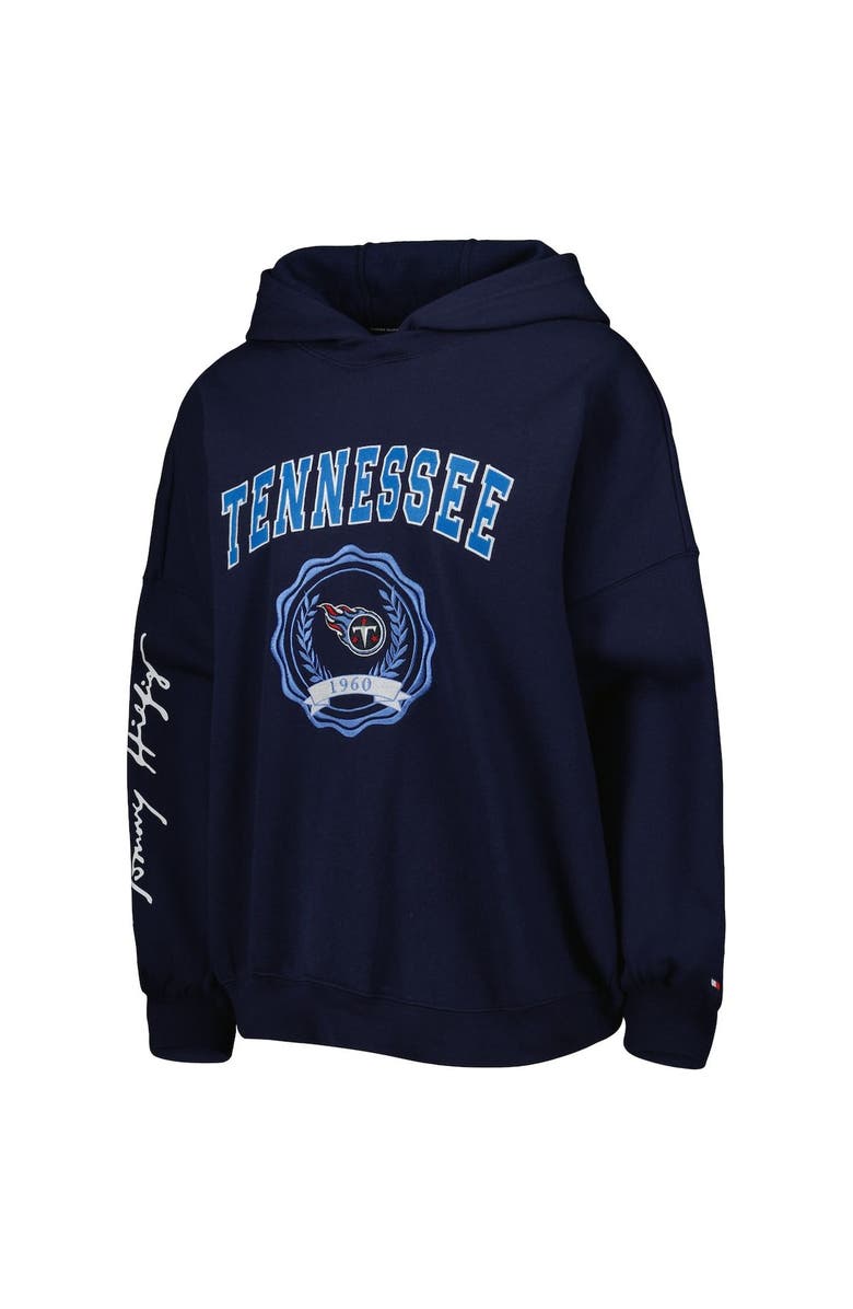 Tommy Hilfiger Women's Tommy Hilfiger Navy Tennessee Titans Becca Drop Shoulder Pullover Hoodie, Alternate, color, Navy