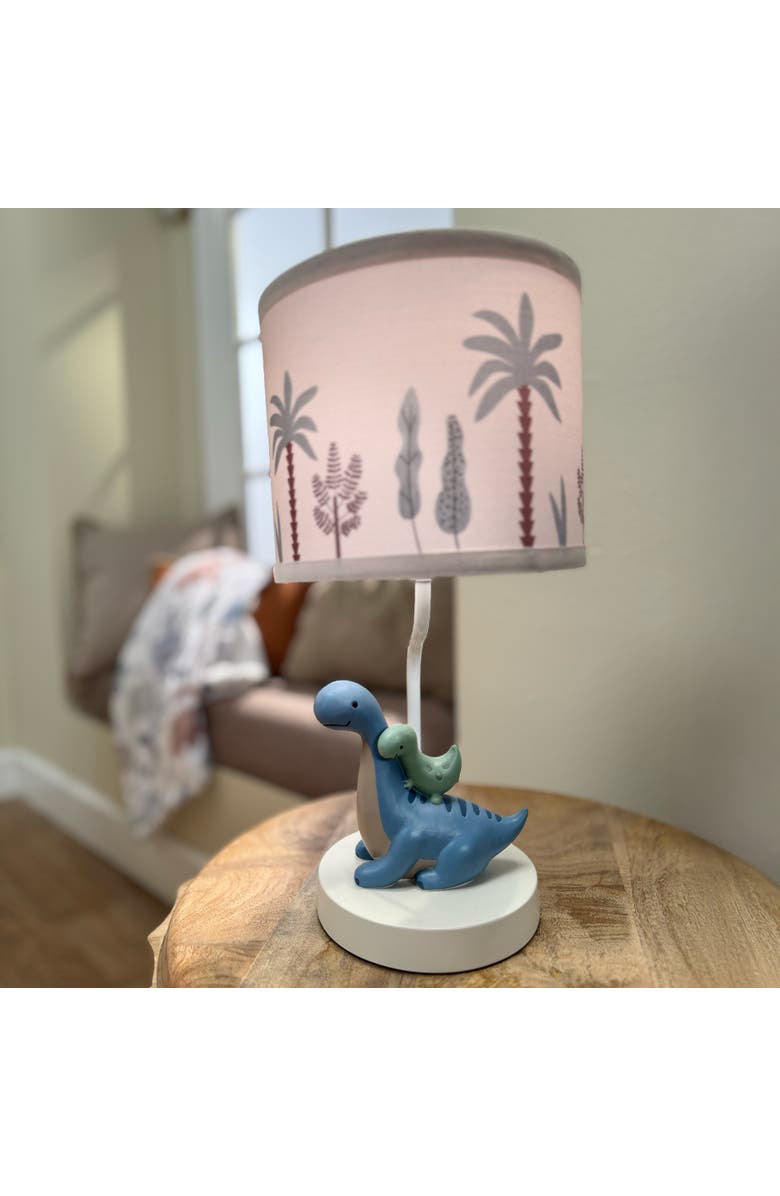 Lambs & Ivy Dino-Might Custom Designed 3D Dinosaur Nursery Lamp with Shade, Alternate, color, Blue