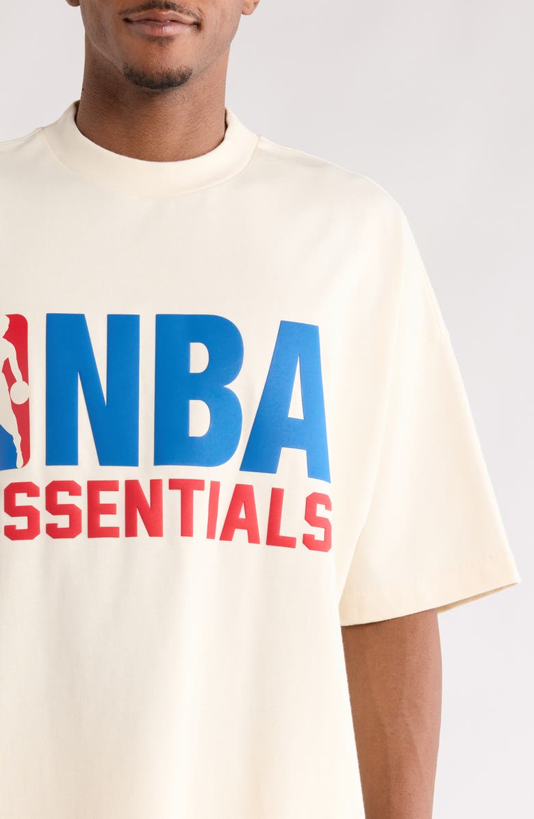Fear of God Essentials x NBA '90s Cotton Graphic T-Shirt, Alternate, color, Cream White