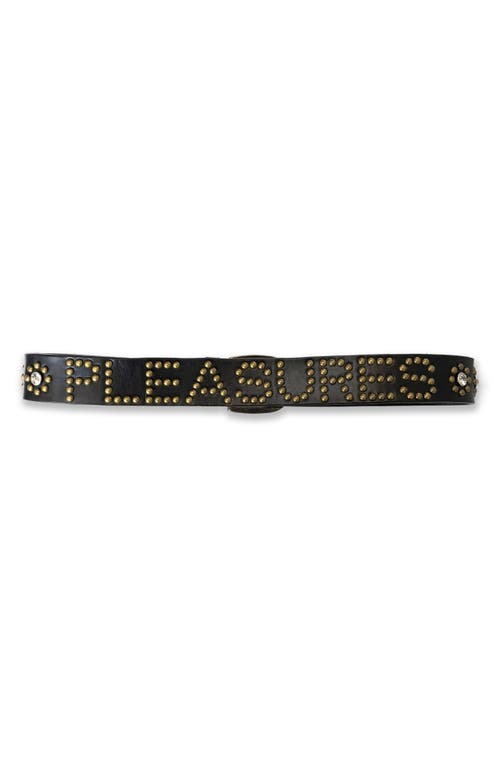 Pleasures Studded Leather Belt In Black