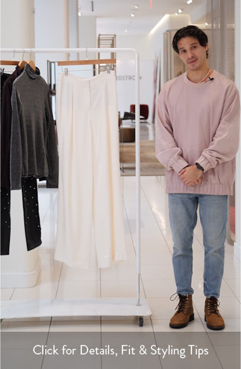 Robinne Crepe Back Satin Wide Leg Pants, sales video thumbnail