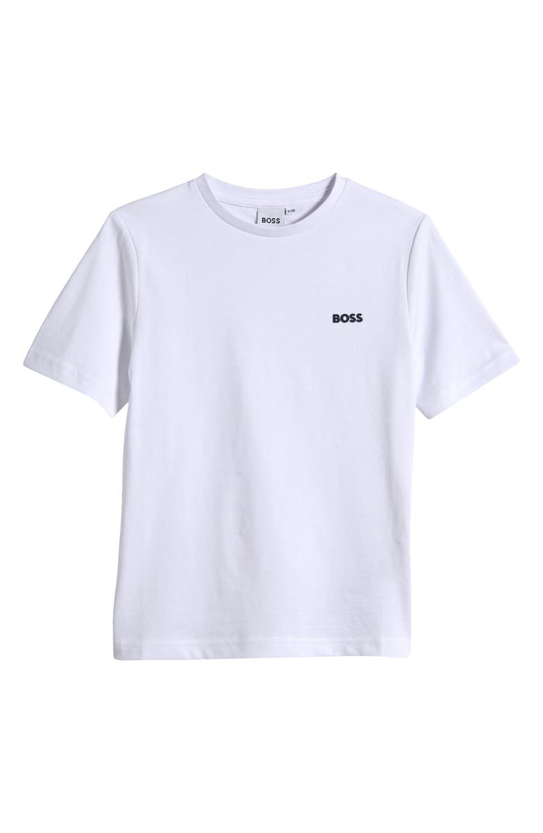 BOSS Kidswear Kids' Logo Cotton Jersey Graphic T-Shirt, Main, color, 