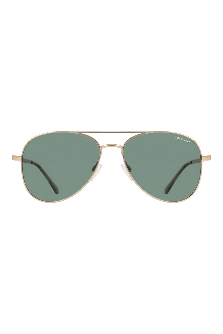 57mm Aviator Sunglasses, Main, color, GOLD