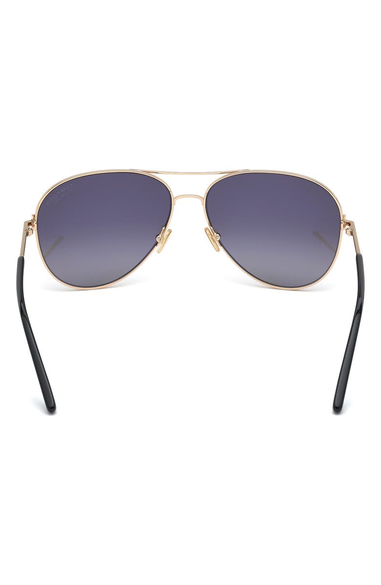 TOM FORD Clark 59mm Polarized Aviator Sunglasses, Alternate, color,