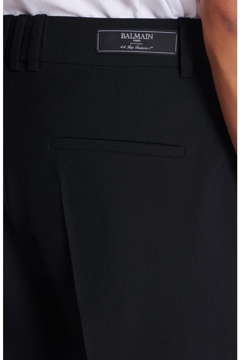 Wool darted Bermuda shorts, Alternate, color, black