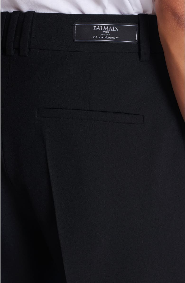 Balmain Wool darted Bermuda shorts, Alternate, color, Black