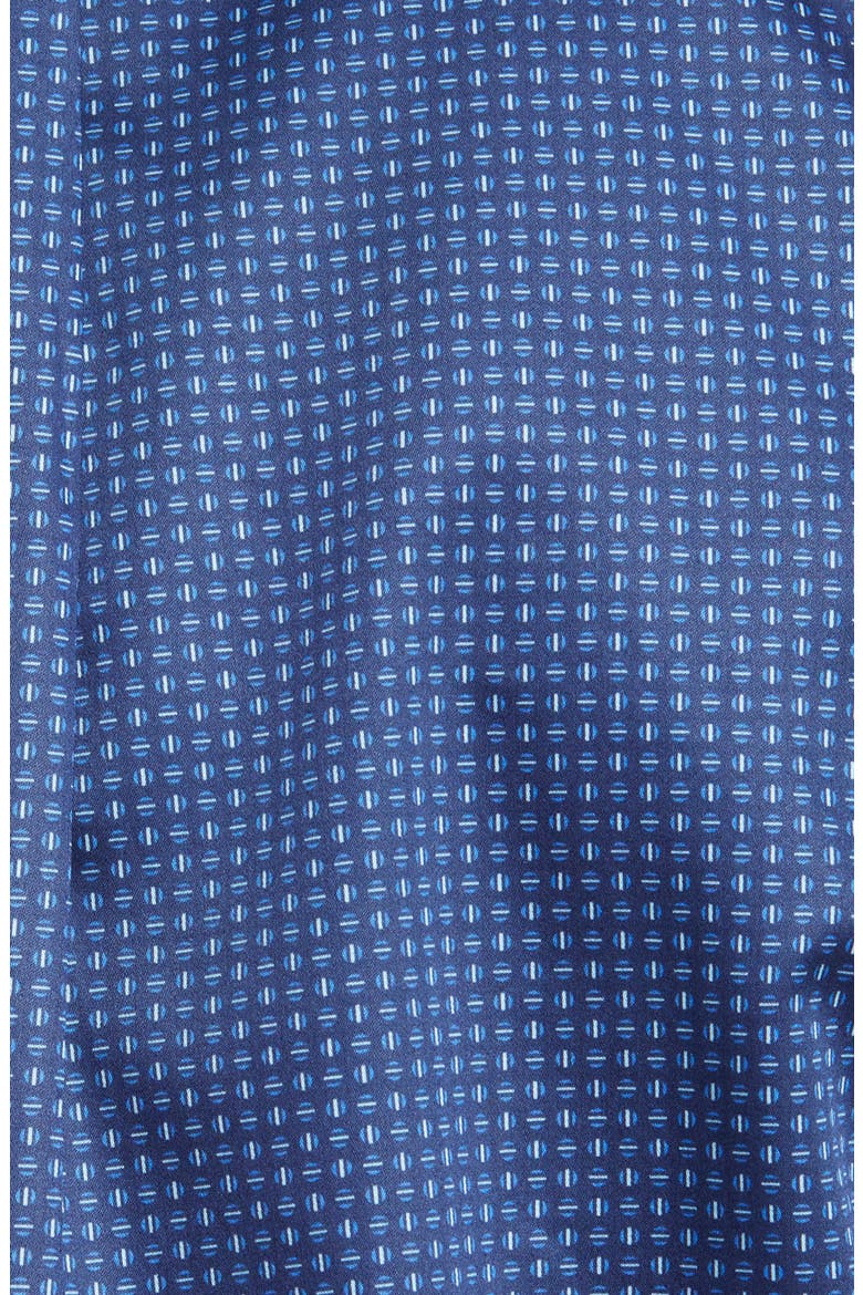 Regular Fit Geometric Short Sleeve Button-Up Shirt, Alternate, color, NAVY