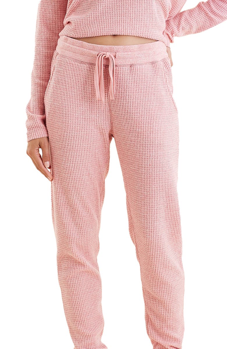 Papinelle Waffle Knit Pajamas, Alternate, color, Strawberry