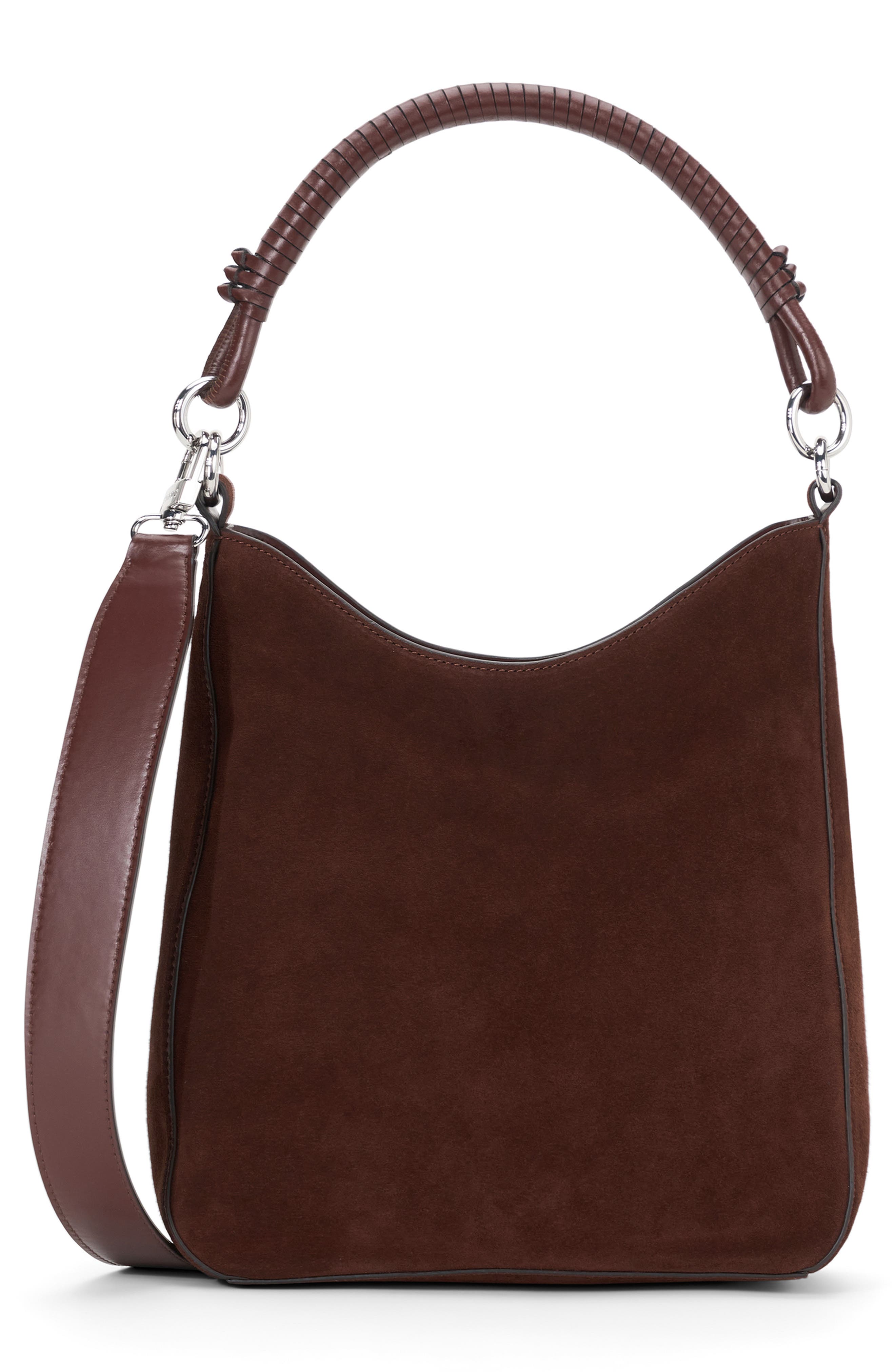 Mel Suede Shoulder Bag, Alternate, color, MAHOGANY
