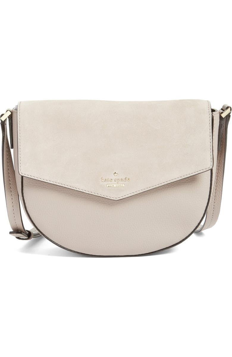 Kate Spade New York 'spencer court - lavinia' leather & suede crossbody bag, Main, color,