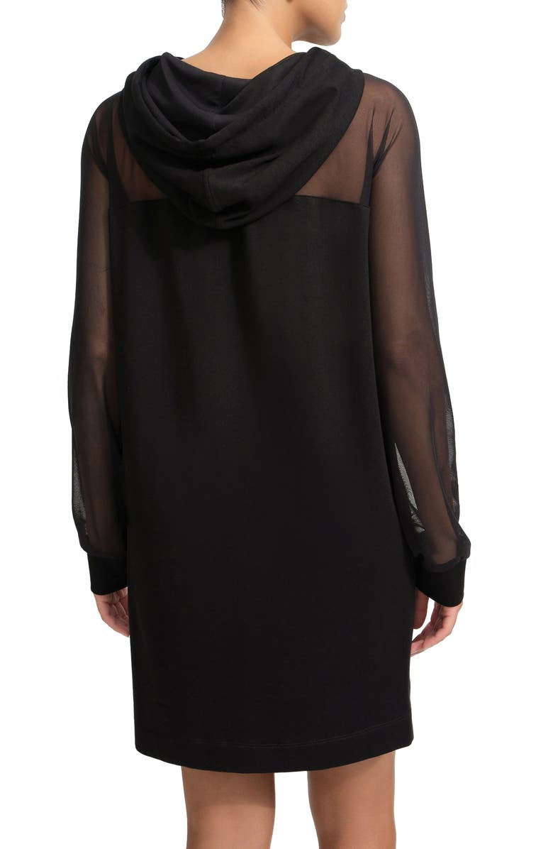 Marcella Park Hooded Sweatshirt Dress, Alternate, color, Black