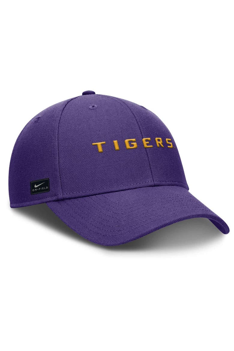 Men's Nike Purple LSU Tigers 2025 On-Field Rise Performance Adjustable Hat, Alternate, color, Purple