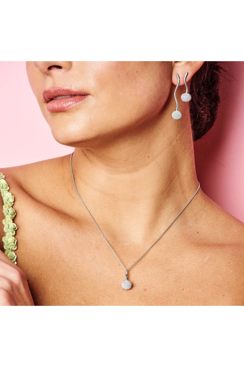 Pom Pom Pendant Necklace, Alternate, color, Sterling Silver