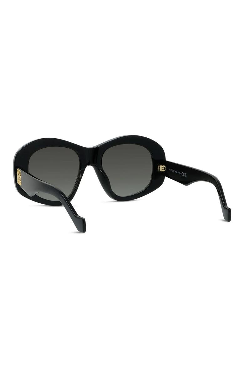 Anagram 51mm Geometric Sunglasses, Alternate, color, SHINY BLACK / GRADIENT SMOKE