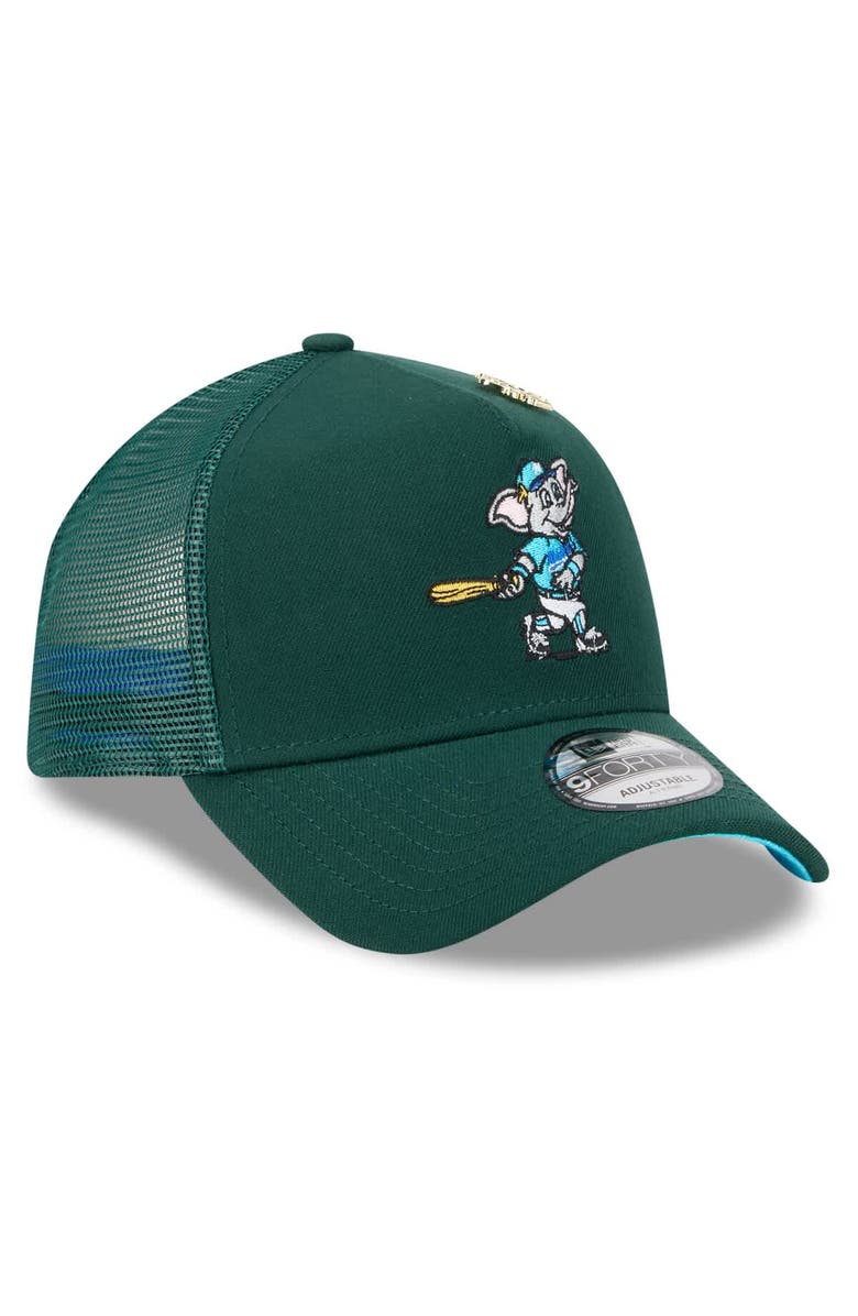 New Era Men's New Era Green Athletics 2025 Big League Chew A-Frame 9FORTY Adjustable Trucker Hat, Alternate, color, Green