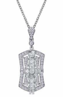 Lafonn Baguette Heritage Simulated Diamond Pendant Necklace