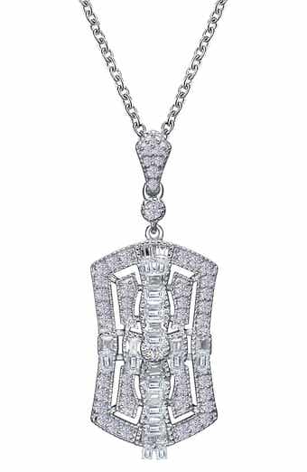 Lafonn Baguette Heritage Simulated Diamond Pendant Necklace