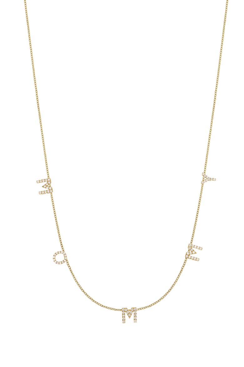 Classic Initial Personalized Diamond Charm Necklace (Nordstrom Exclusive), Main, color, 18K YELLOW GOLD - 5 CHARMS