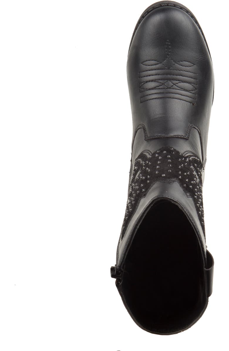 Kensie Girl zip up boot with heel, Alternate, color, Black