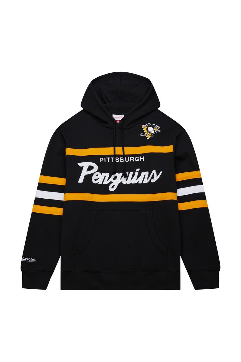Men's Mitchell & Ness Black Pittsburgh Penguins Head Coach Pullover Hoodie, Alternate, color, Black
