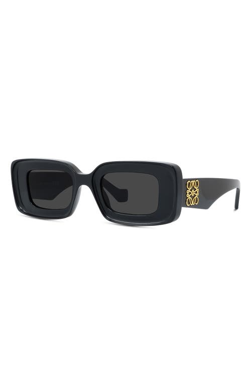 Loewe Chunky Anagram 46mm Rectangular Sunglasses In Black