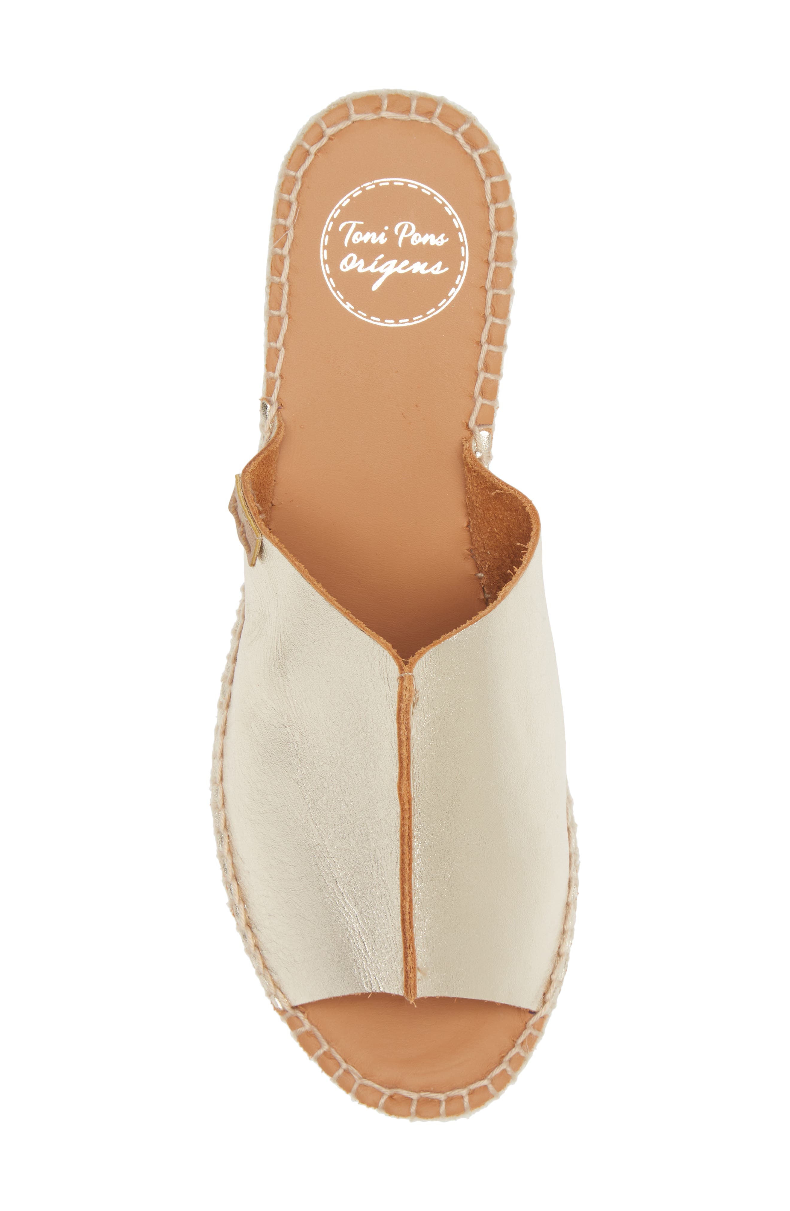 Ivonne Espadrille Platform Wedge Slide Sandal, Alternate, color, PLATI/PLATINUM