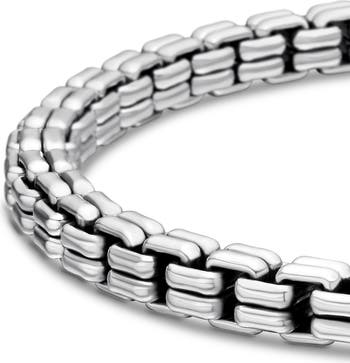 Men's Double Box Chain Bracelet in Sterling Silver, 4mm