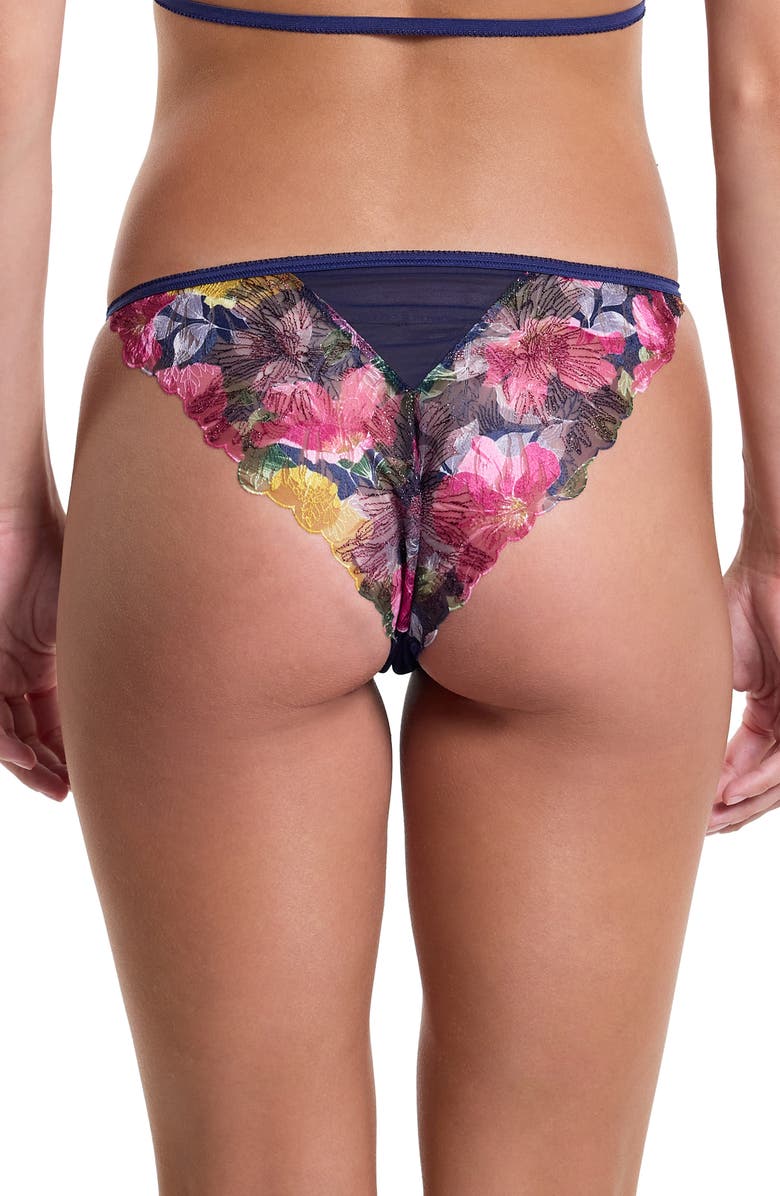 Hanky Panky Wildly Bloom Tanga, Alternate, color, Dark Sky Blue