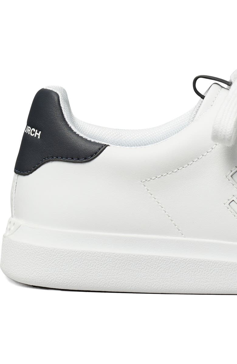 Tory Burch Double T Howell Court Sneaker, Alternate, color, White / Perfect Navy