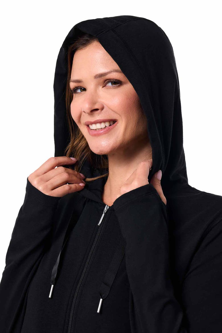 Women's LumaLeo Zip-Up Hoodie, UPF 50+ Sun Protection, Alternate, color, Black