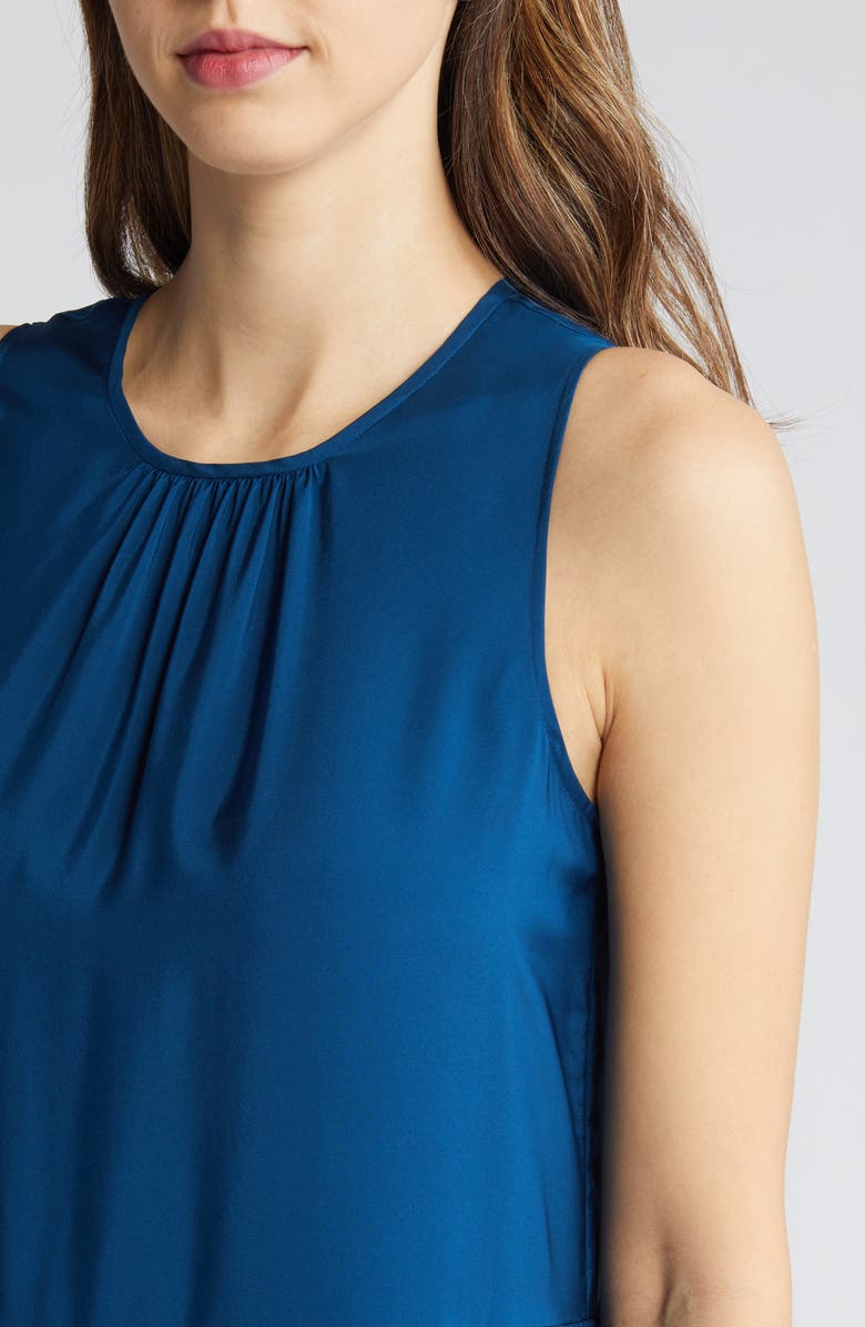Eileen Fisher Tiered Silk Midi Dress, Alternate, color, Atlan