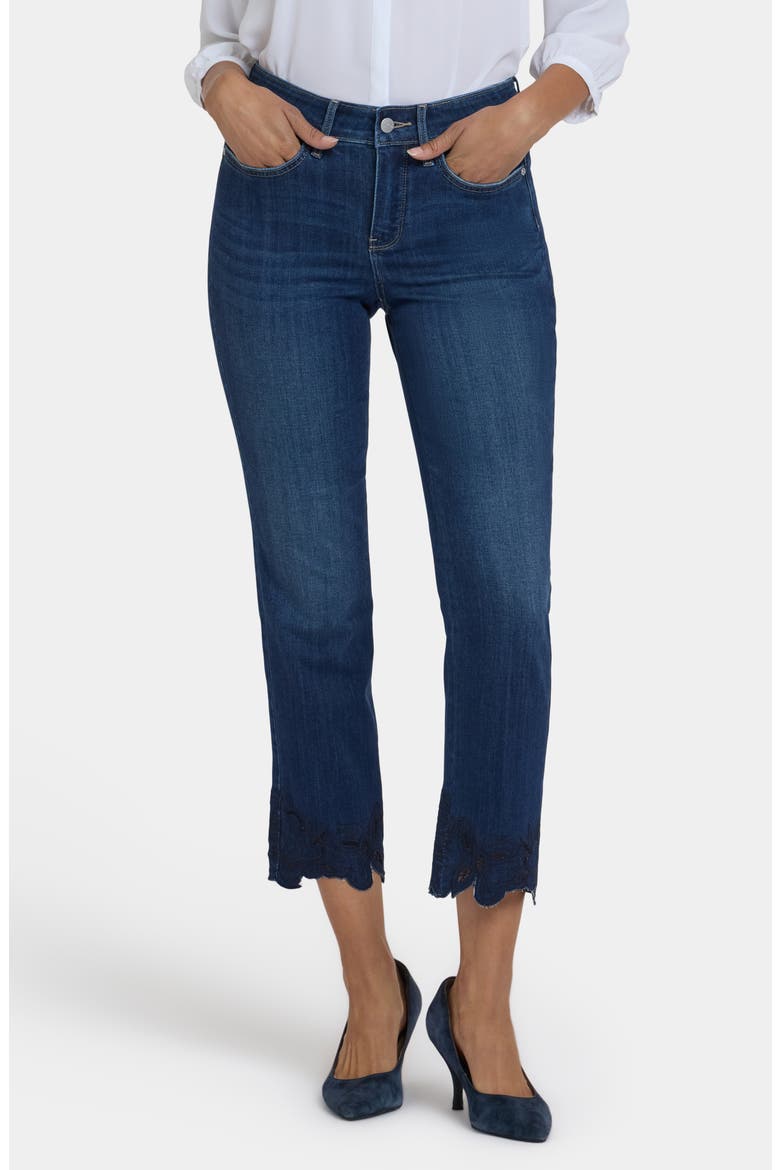 Marilyn Embroidered Ankle Straight Leg Jeans, Alternate, color, WONDERLAND