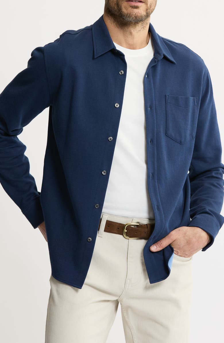 JACHS Stretch Pima Cotton Button-Up Shirt, Main, color, Navy