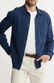 JACHS Stretch Pima Cotton Button-Up Shirt
