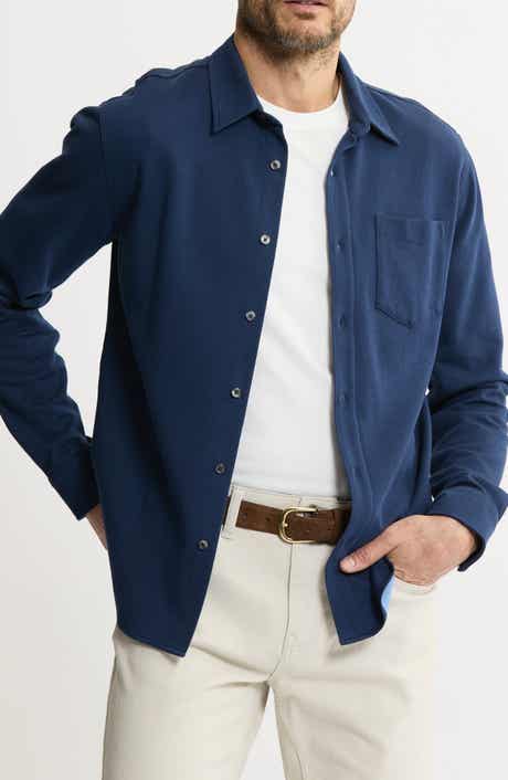 JACHS Stretch Pima Cotton Button-Up Shirt