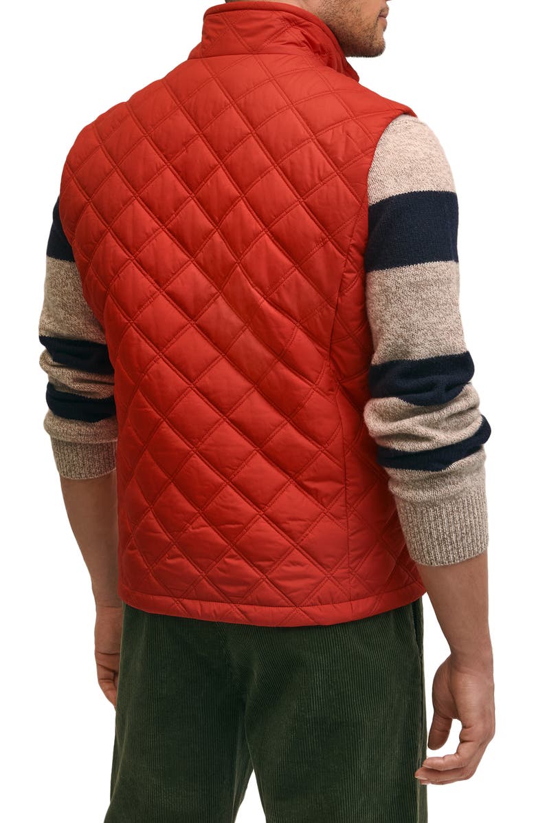 Brooks Brothers Paddock Water Repellent Diamond Quilted Vest, Alternate, color, Equestrian Red